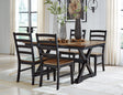 Furniture City Houma - Ashley Furniture - Wildenauer Dining Table and 4 Chairs - Dining Table and 4 Chairs / Brown/Black - D634D1