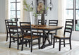 Furniture City Houma - Ashley Furniture - Wildenauer Extension Dining Table and 6 Chairs - Extension Dining Table and 6 Chairs / Brown/Black - D634D4