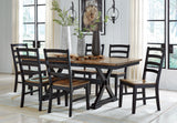 Furniture City Houma - Ashley Furniture - Wildenauer Extension Dining Table and 6 Chairs - Extension Dining Table and 6 Chairs / Brown/Black - D634D4