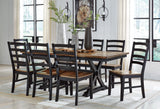 Furniture City Houma - Ashley Furniture - Wildenauer Dining Table and 8 Chairs - Dining Table and 8 Chairs / Brown/Black - D634D5