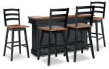 Furniture City Houma - Ashley Furniture - Wildenauer Bar Table and 4 Barstools - Bar Table and 4 Barstools - D634D6