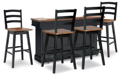 Furniture City Houma - Ashley Furniture - Wildenauer Bar Table and 4 Barstools - Bar Table and 4 Barstools - D634D6