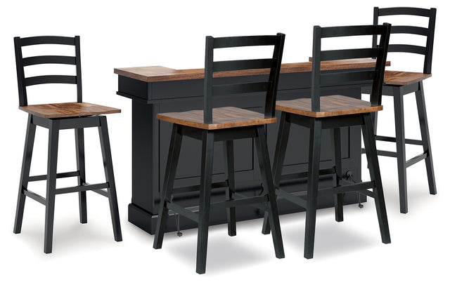Furniture City Houma - Ashley Furniture - Wildenauer Bar Table and 4 Barstools - Bar Table and 4 Barstools - D634D6