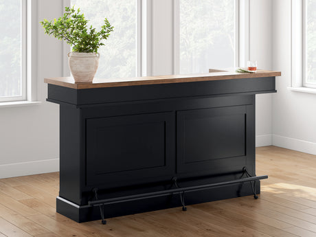 Furniture City Houma - Ashley Furniture - Wildenauer 78" Bar - Bar / Brown/Black - D634-65