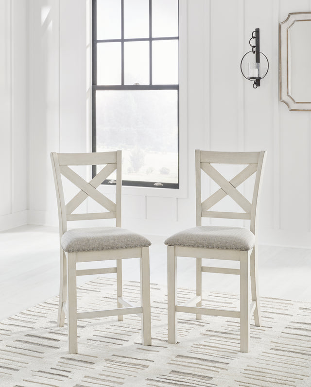 Furniture City Houma - Ashley Furniture - Robbinsdale Barstool (Set of 2) - Barstool (Set of 2) / Antique White - D642-124X2
