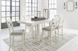 Furniture City Houma - Ashley Furniture - Robbinsdale Counter Height Dining Table and 6 Barstools - Counter Height Dining Table and 6 Barstools / Antique White - D642D5