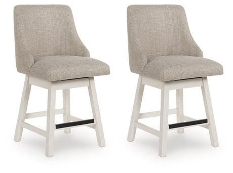 Furniture City Houma - Ashley Furniture - Robbinsdale Counter Height Barstool (Set of 2) - Counter Height Barstool (Set of 2) / Antique White - D642-324X2