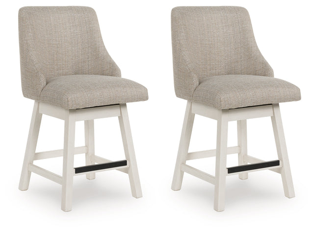 Furniture City Houma - Ashley Furniture - Robbinsdale Counter Height Barstool (Set of 2) - Counter Height Barstool (Set of 2) / Antique White - D642-324X2