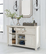Robbinsdale Counter Height Dining Table, 2 Barstools, Bench and Server