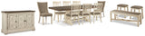 Furniture City Houma - Ashley Furniture - Bolanburg Dining Table with 8 Chairs and Bench with Server and 2 Stools - Dining Table with 8 Chairs and Bench with Server and 2 Stools - D647D28