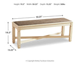Bolanburg Dining Table, 4 Chairs, Bench, Server and Display Cabinet
