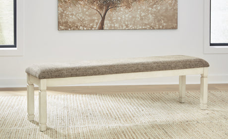 Furniture City Houma - Ashley Furniture - Bolanburg 65" Dining Bench - Extra Large UPH DRM Bench / Two-tone / 65"W x 16"D x 20"H - D647-08