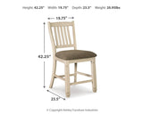 Bolanburg Counter Height Dining Table and 6 Barstools with Server