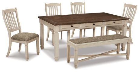 Furniture City Houma - Ashley Furniture - Bolanburg Dining Table with 4 Chairs and Bench - Dining Table with 4 Chairs and Bench - D647D2