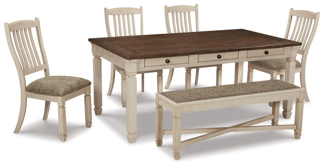 Furniture City Houma - Ashley Furniture - Bolanburg Dining Table with 4 Chairs and Bench - Dining Table with 4 Chairs and Bench - D647D2
