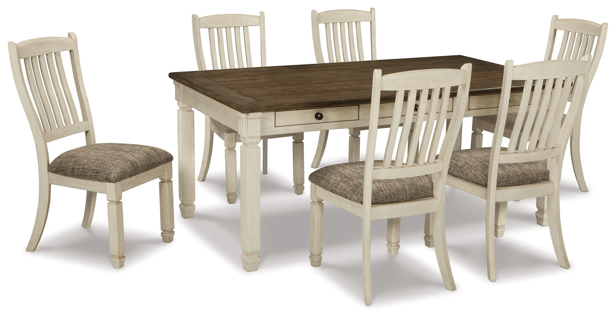 Furniture City Houma - Ashley Furniture - Bolanburg Dining Table with 6 Chairs - Dining Table with 6 Chairs / Two-tone - D647D8