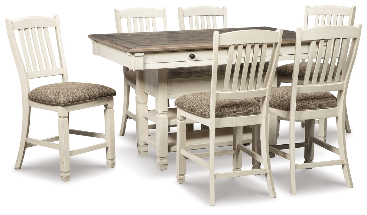 Furniture City Houma - Ashley Furniture - Bolanburg Counter Height Dining Table with 6 Barstools - Counter Height Dining Table with 6 Barstools - D647D9