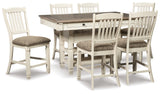 Furniture City Houma - Ashley Furniture - Bolanburg Counter Height Dining Table with 6 Barstools - Counter Height Dining Table with 6 Barstools - D647D9