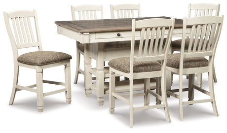Furniture City Houma - Ashley Furniture - Bolanburg Counter Height Dining Table with 6 Barstools - Counter Height Dining Table with 6 Barstools - D647D9