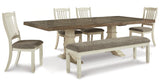 Furniture City Houma - Ashley Furniture - Bolanburg Extension Dining Table, 4 Chairs and Bench - Extension Dining Table, 4 Chairs and Bench - D647D16
