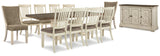 Furniture City Houma - Ashley Furniture - Bolanburg Dining Extension Table,10 Chairs and Server - Dining Extension Table,10 Chairs and Server / Antique White - D647D35