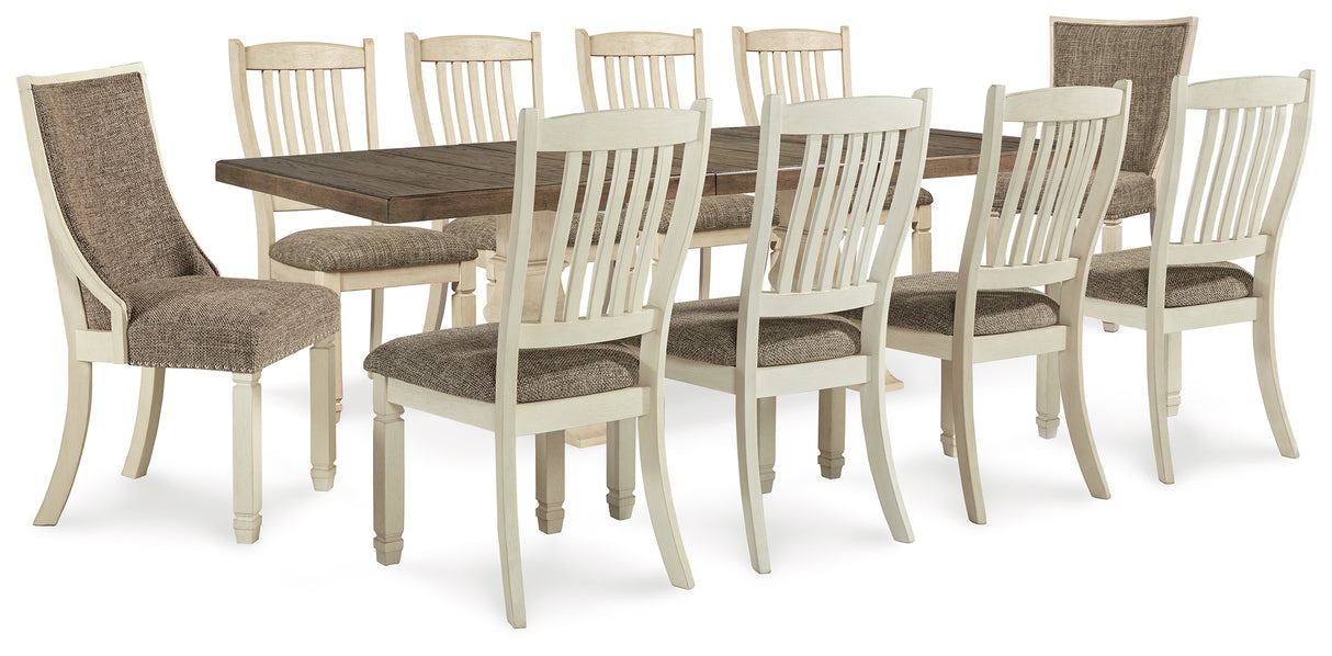 Furniture City Houma - Ashley Furniture - Bolanburg Dining Table and 10 Chairs - Dining Table and 10 Chairs / Antique White - D647D38