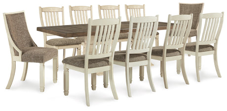 Furniture City Houma - Ashley Furniture - Bolanburg Dining Table and 10 Chairs - Dining Table and 10 Chairs / Antique White - D647D38
