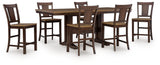 Rylandeen Counter Height Extension Dining Table and 6 Barstools