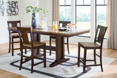 Furniture City Houma - Ashley Furniture - Rylandeen Counter Height Extension Dining Table and 4 Barstools - Counter Height Extension Dining Table and 4 Barstools - PCD651D3