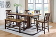 Furniture City Houma - Ashley Furniture - Rylandeen Counter Height Extension Dining Table 4 Barstools and Bench - Counter Height Extension Dining Table 4 Barstools and Bench - PCD651D4