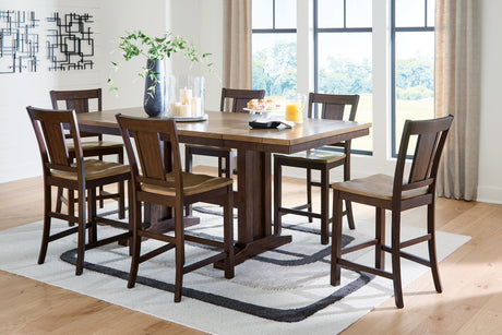 Furniture City Houma - Ashley Furniture - Rylandeen Counter Height Extension Dining Table and 6 Barstools - Counter Height Extension Dining Table and 6 Barstools - PCD651D5