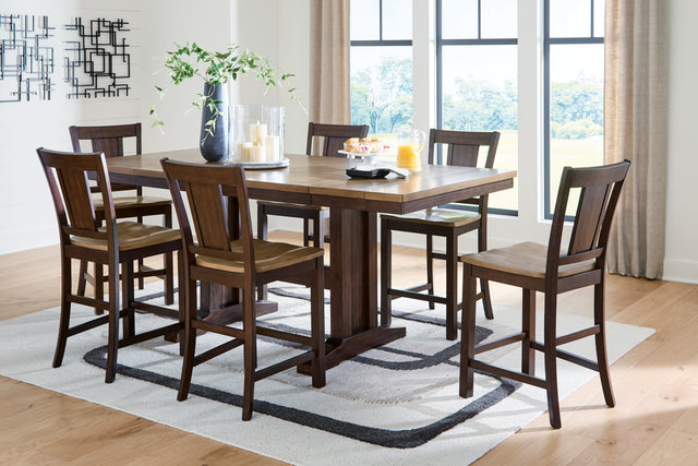 Furniture City Houma - Ashley Furniture - Rylandeen Counter Height Extension Dining Table and 6 Barstools - Counter Height Extension Dining Table and 6 Barstools - PCD651D5