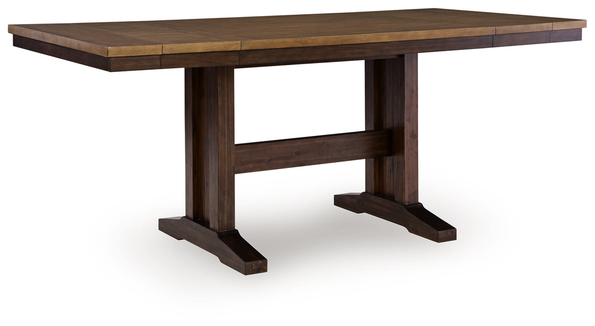 Rylandeen Counter Height Extension Dining Table and 8 Barstools
