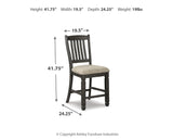 Tyler Creek Counter Height Table with 4 Barstools, Server and Display Cabinet