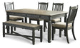 Furniture City Houma - Ashley Furniture - Tyler Creek Dining Table, 4 Chairs and Bench - Dining Table, 4 Chairs and Bench - D736D2