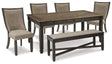 Furniture City Houma - Ashley Furniture - Tyler Creek Dining Table and 4 Chairs with Bench - Dining Table and 4 Chairs with Bench - D736D11