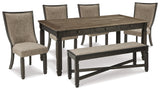 Furniture City Houma - Ashley Furniture - Tyler Creek Dining Table and 4 Chairs with Bench - Dining Table and 4 Chairs with Bench - D736D11