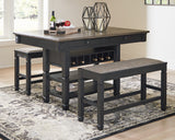 Tyler Creek Counter Height Dining Table and 4 Barstools with Server
