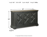 Tyler Creek Counter Height Table with 4 Barstools, Server and Display Cabinet