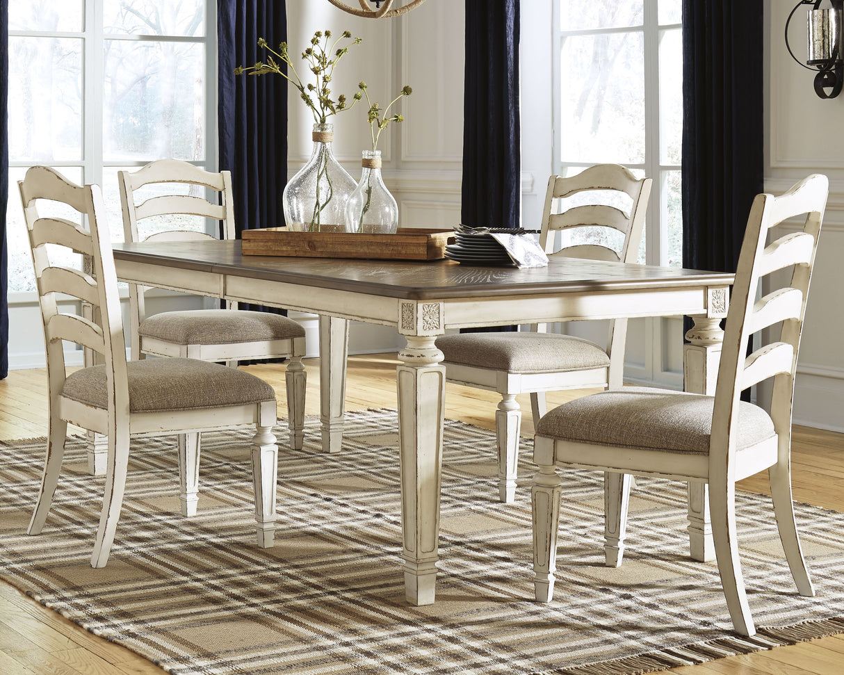 Realyn Extension Dining Table and 4 Chairs
