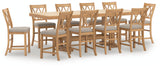 Havonplane Counter Height Dining Table and 10 Barstools