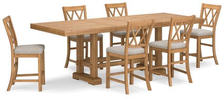 Havonplane Counter Height Extension Dining Table and 6 Barstools
