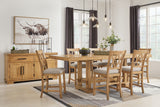 Havonplane Counter Height Extension Dining Table and 6 Barstools