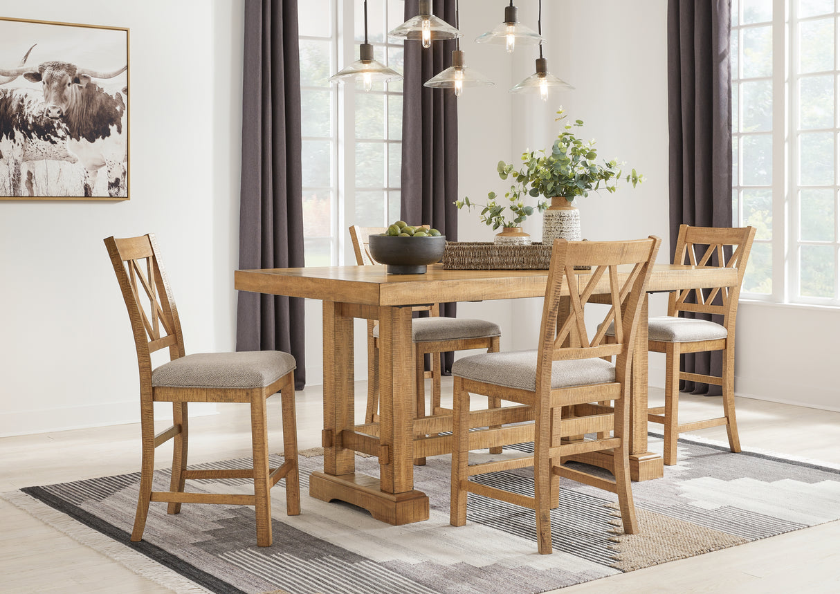 Furniture City Houma - Ashley Furniture - Havonplane Counter Height Extension Dining Table and 4 Barstools - Counter Height Extension Dining Table and 4 Barstools - D773D1