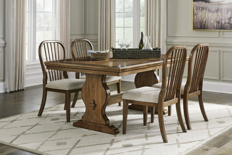 Furniture City Houma - Ashley Furniture - Sturlayne Dining Table and 4 Chairs - Dining Table and 4 Chairs / Brown - D787D1