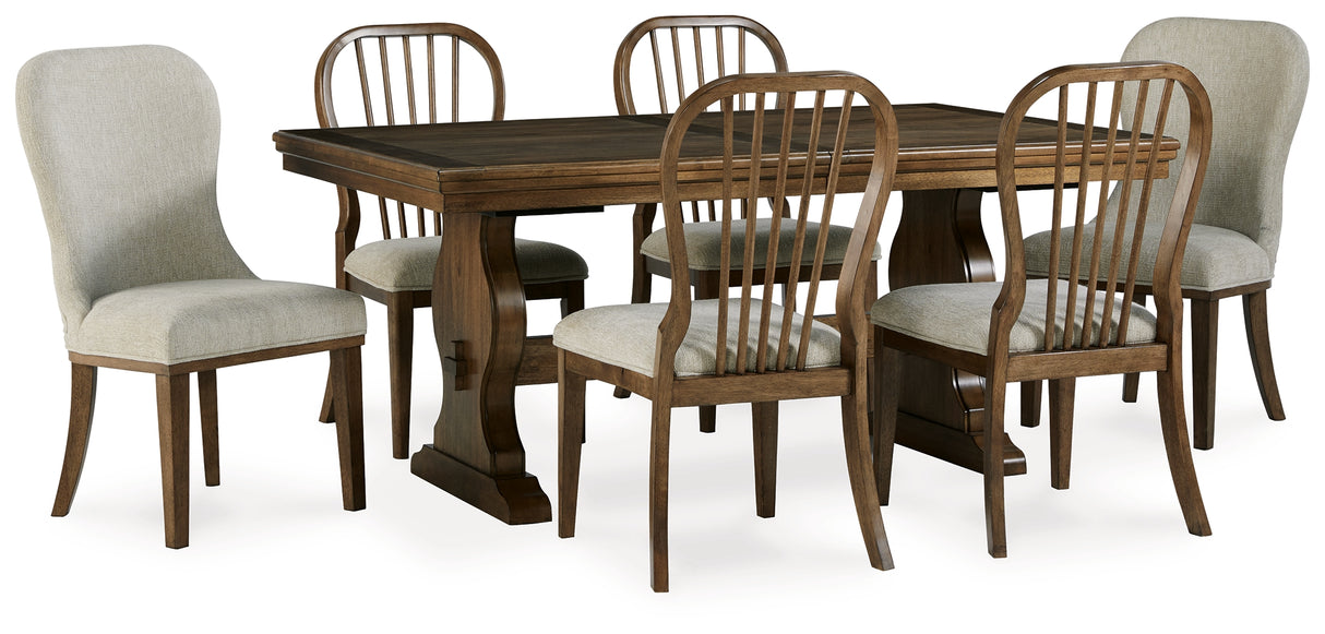Furniture City Houma - Ashley Furniture - Sturlayne Dining Table and 6 Chairs - Dining Table and 6 Chairs / Brown - D787D7