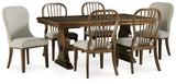Furniture City Houma - Ashley Furniture - Sturlayne Dining Table and 6 Chairs - Dining Table and 6 Chairs / Brown - D787D7