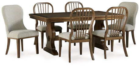 Furniture City Houma - Ashley Furniture - Sturlayne Dining Table and 6 Chairs - Dining Table and 6 Chairs / Brown - D787D7