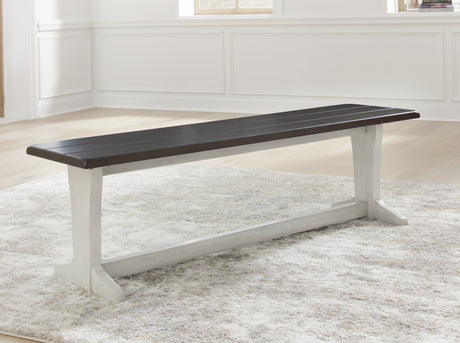 Furniture City Houma - Ashley Furniture - Darborn 62" Dining Bench - Large Dining Room Bench / Gray/Brown / 62"W x 15"D x 18"H - D796-00