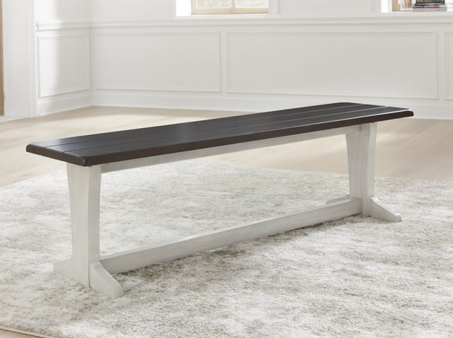 Furniture City Houma - Ashley Furniture - Darborn 62" Dining Bench - Large Dining Room Bench / Gray/Brown / 62"W x 15"D x 18"H - D796-00